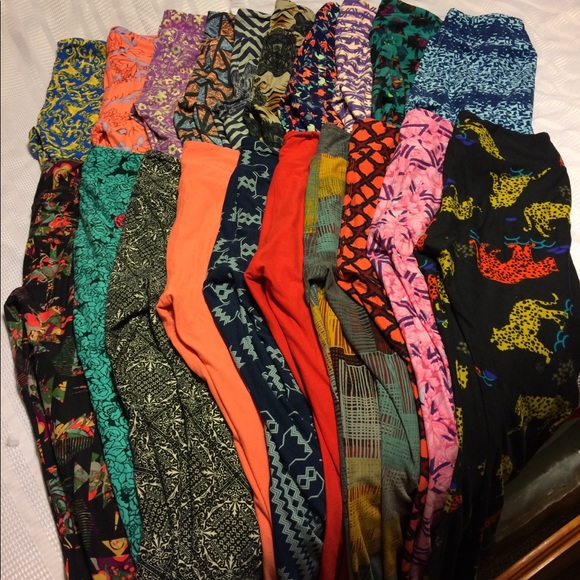 LuLaRoe Pants - LuLaRoe bundle of 20 one size leggings .